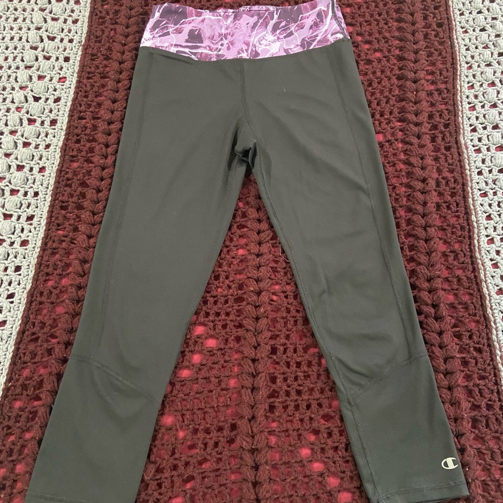 Champion Leggings with Black and Purple Design